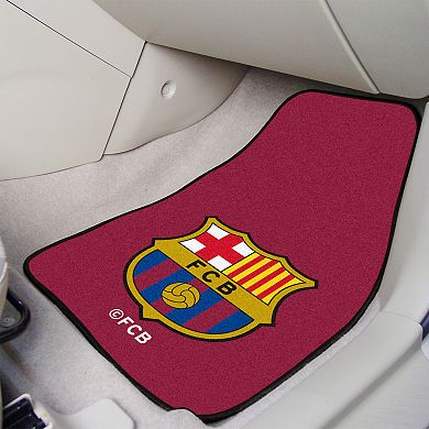 FANMATS FC Barcelona 2-Pack Carpet Car Mat Set