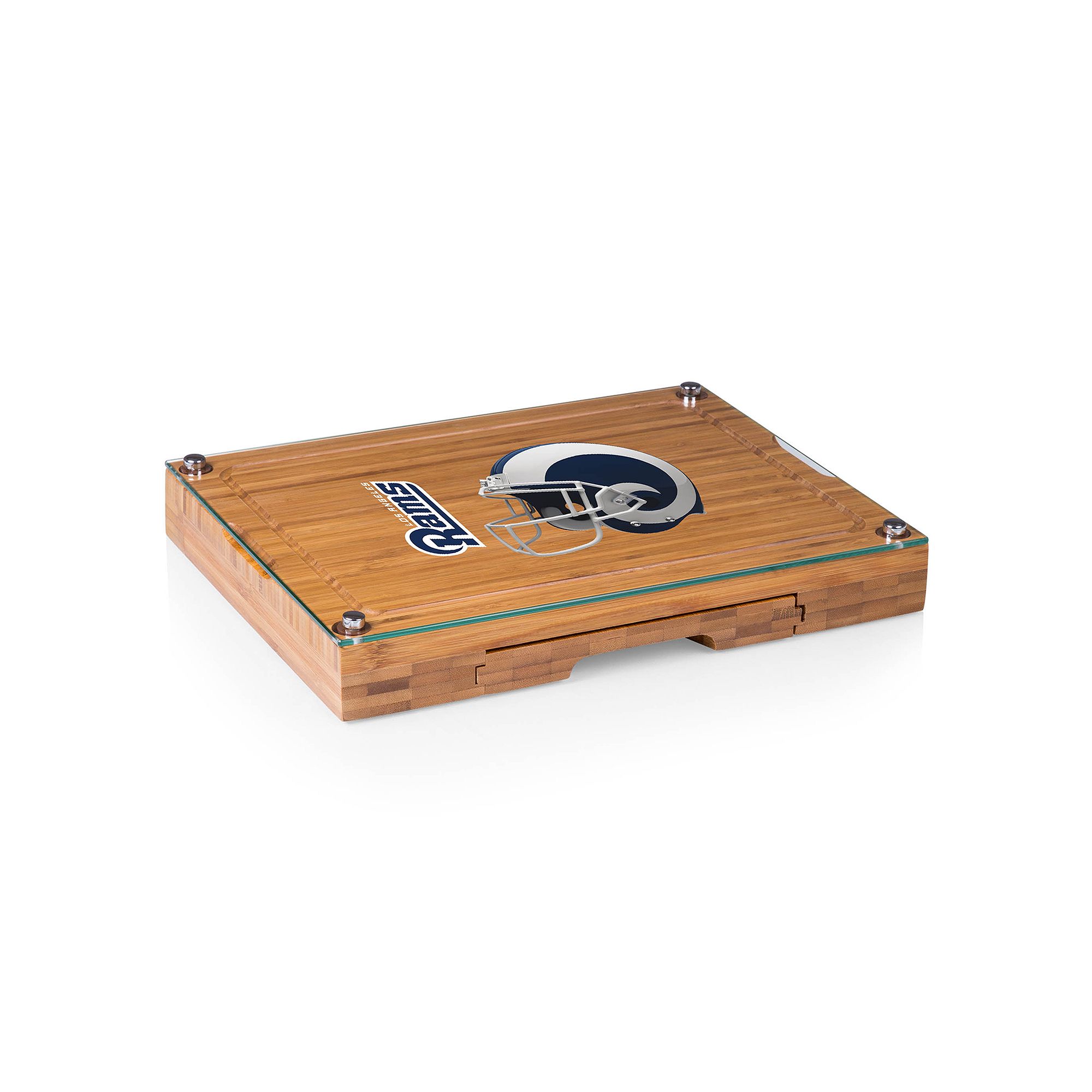 Picnic Time Los Angeles Rams Concerto Bamboo Cutting Board and Cheese Tools