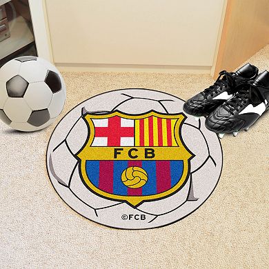 FANMATS FC Barcelona Soccer Ball Floor Mat