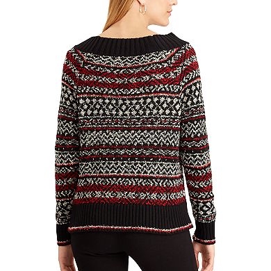 Women's Chaps Striped Scoopneck Sweater