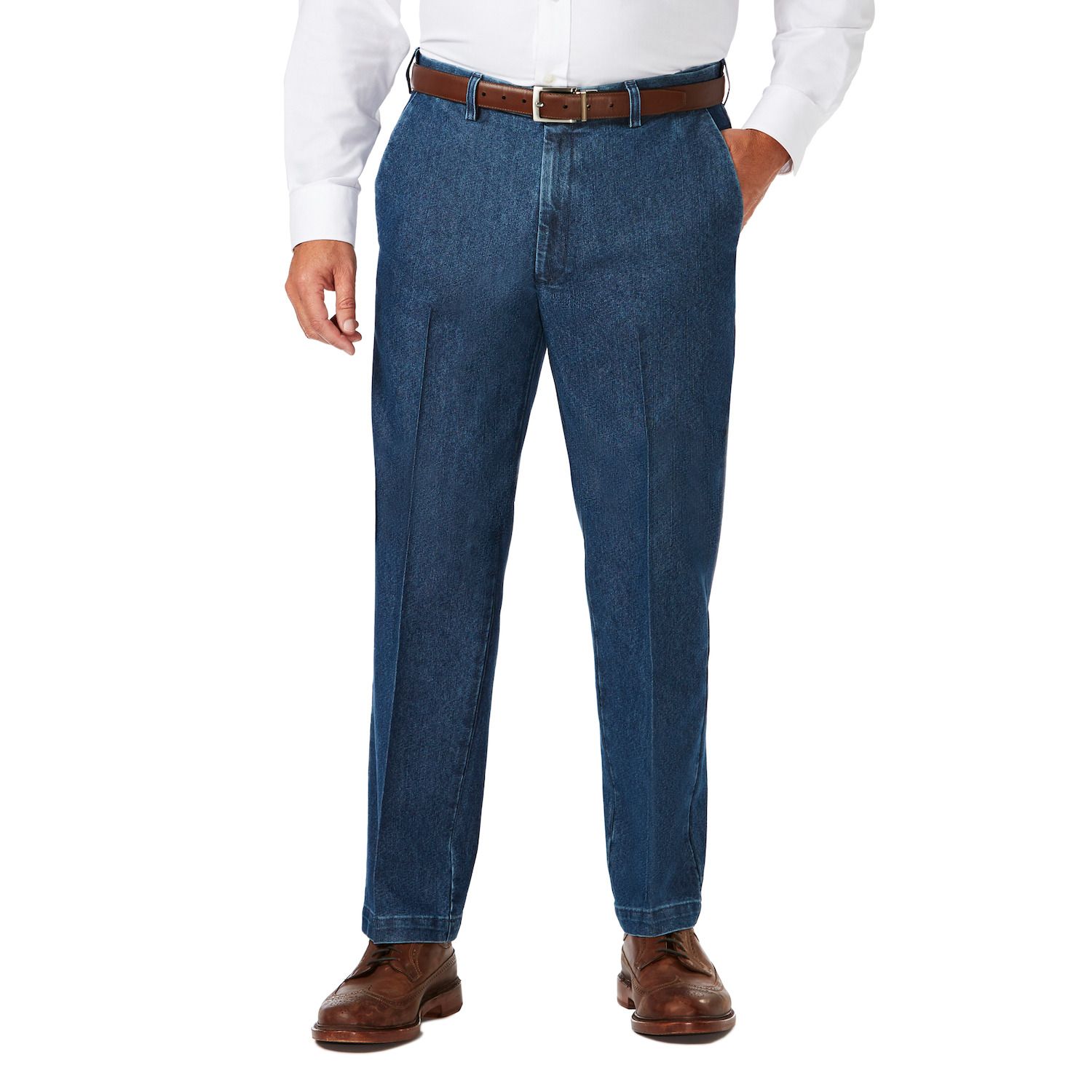 haggar mens pleated jeans