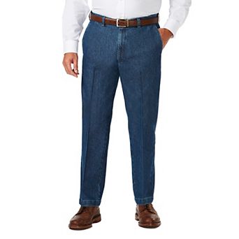 Big & Tall Haggar® Classic-Fit Stretch Expandable-Waist Flat-Front Jeans