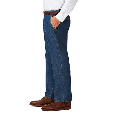 Big & Tall Haggar Classic-Fit Flat-Front Stretch Denim Trousers