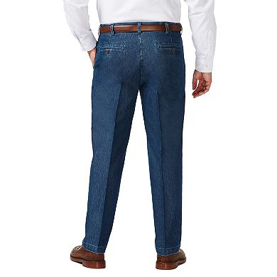 Big & Tall Haggar Classic-Fit Flat-Front Stretch Denim Trousers