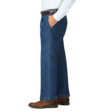 Big & Tall Hagar Classic-Fit Pleated-Front Stretch Denim Trousers