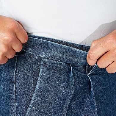 Big & Tall Hagar Classic-Fit Pleated-Front Stretch Denim Trousers