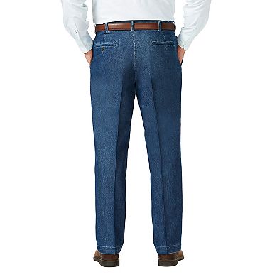 Big & Tall Hagar Classic-Fit Pleated-Front Stretch Denim Trousers