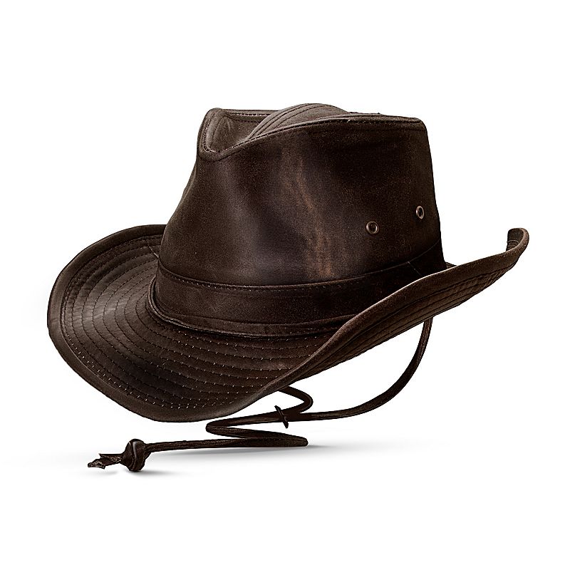 Mens DPC Weathered Outback Hat, Size: Medium, Black