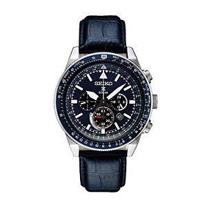 Seiko Men's Prospex Leather Solar Aviator Watch - SSC631