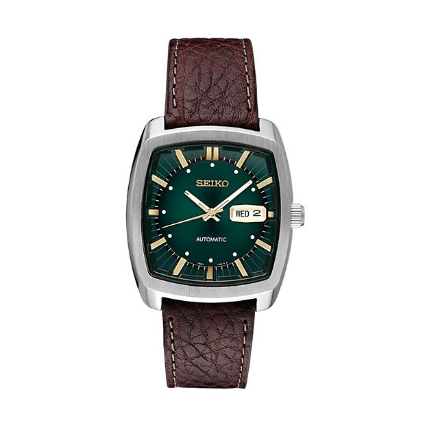 Seiko Men s Recraft Leather Automatic Watch SNKP27