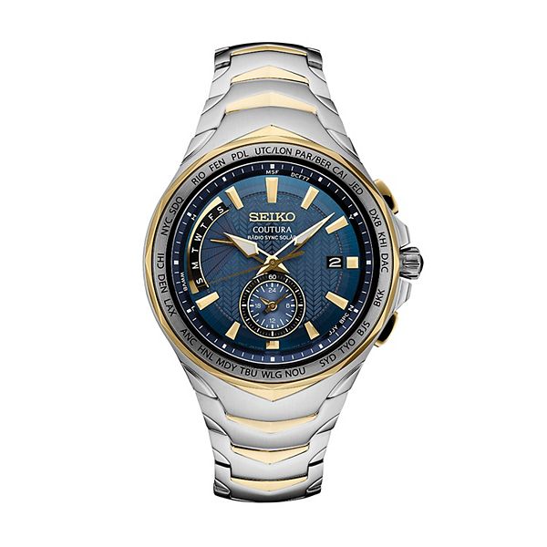 Seiko Men s Coutura Two Tone Stainless Steel Radio Sync Solar