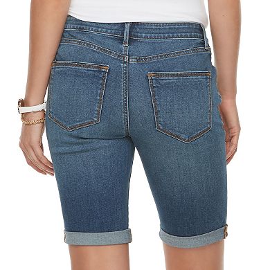 Women's Apt. 9® Cuffed Bermuda Midrise Jean Shorts