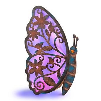 Solar Powered Light-Up Color-Changing Butterfly Garden Decor