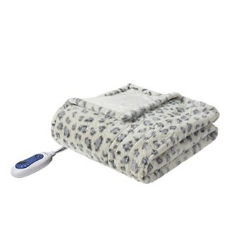 Beautyrest Marselle Oversized Faux Fur Electric Heated Throw Blanket