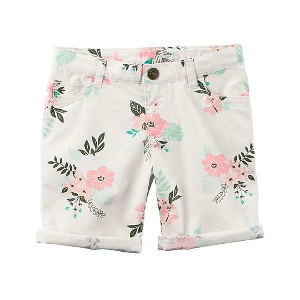 Girls 48 Carter's Floral Rolled Cuff Shorts