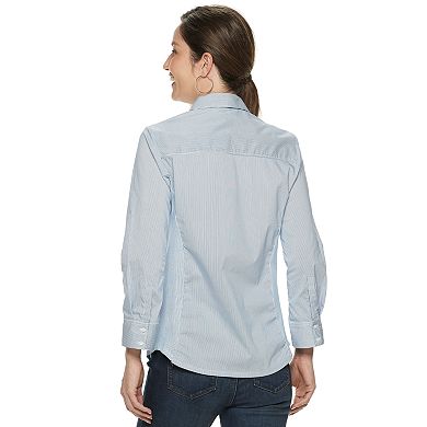 Women's Croft & Barrow® Paisley Knit-to-Fit Shirt