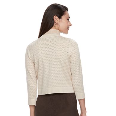 Women's Nina Leonard Chevron Stitch Bolero Cardigan