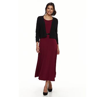 Women's Nina Leonard Chevron Stitch Bolero Cardigan