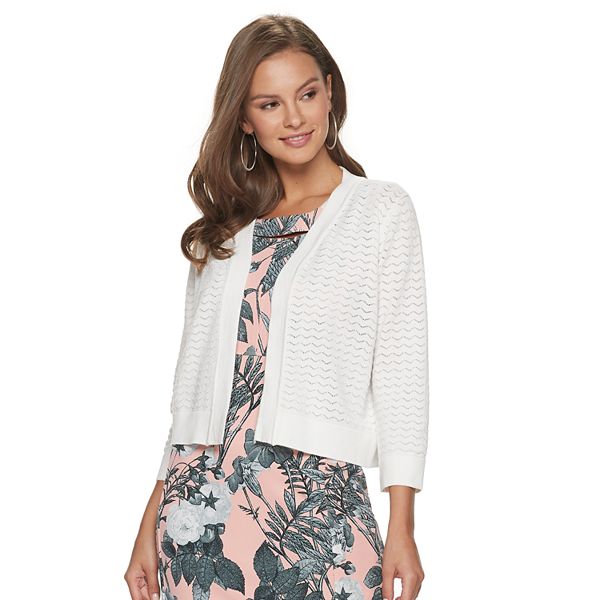 Women's Nina Leonard Chevron Stitch Bolero Cardigan