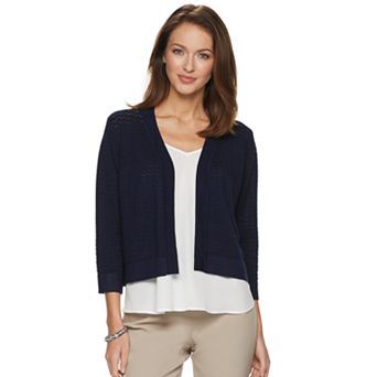 Women's Nina Leonard Chevron Stitch Bolero Cardigan