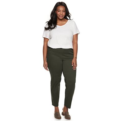 Plus Size Croft & Barrow® Classic Pull On Straight-Leg Pants