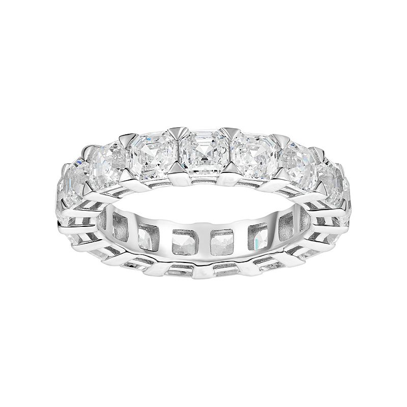 Sterling Silver Cubic Zirconia Eternity Ring, Womens, Size: 7, White