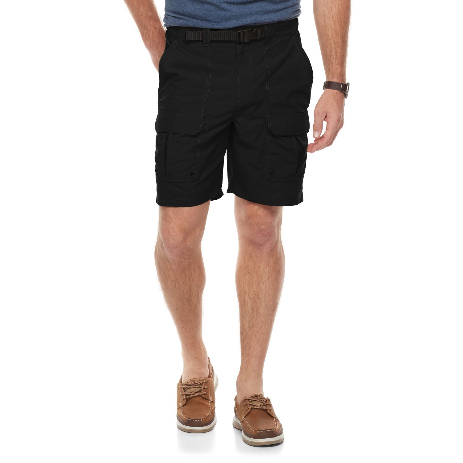 mens cargo shorts with elastic sides