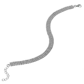 OLIVIA AND HARPER Sterling Silver 3 Row Cubic Zirconia Bracelet
