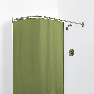 Zenna Home Never Rust L-Shaped Corner Shower Curtain Rod