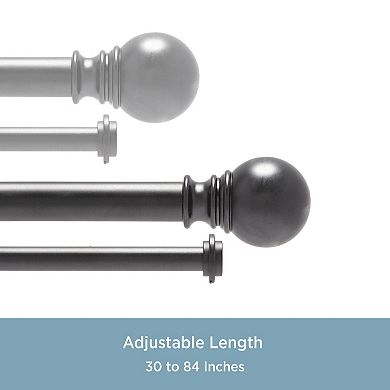 Kenney 1” Diameter Layla Value Decorative Adjustable Double Curtain Rod Set