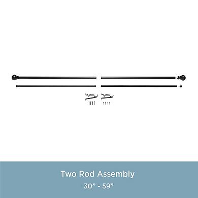 Kenney 1” Diameter Layla Value Decorative Adjustable Double Curtain Rod Set