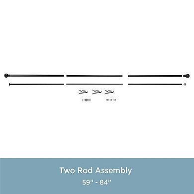 Kenney 1” Diameter Layla Value Decorative Adjustable Double Curtain Rod Set
