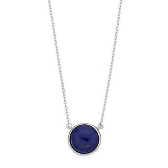 Nautica Rocks Sterling Silver Lapis Lazuli Cabochon Necklace