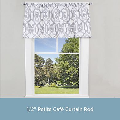Kenney 1/2” Diameter Harris Petite Café Decorative Adjustable Curtain Rod Set