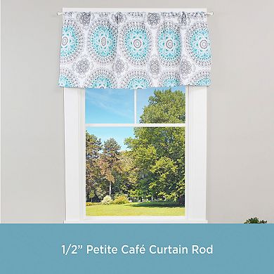 Kenney 1/2” Diameter Wycliff Petite Café Decorative Adjustable Curtain Rod Set