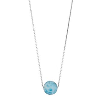 Nautica Rocks Sterling Silver Larimar Bead Pendant Necklace