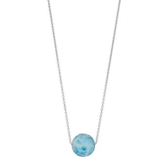Nautica Rocks Sterling Silver Larimar Bead Pendant Necklace