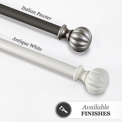 Kenney 5/8” Diameter Rachel Standard Decorative Adjustable Curtain Rod Set