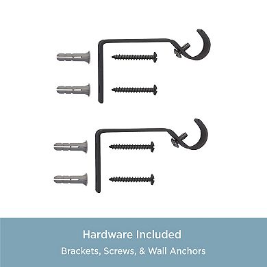 Kenney 5/8” Diameter Kiera Standard Decorative Adjustable Curtain Rod Set