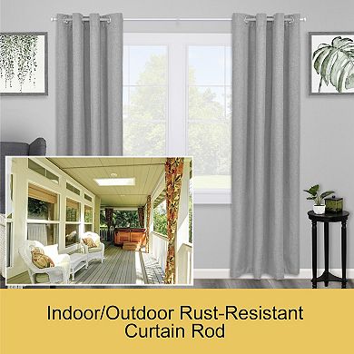 Weaver Rust-Resistant Indoor/Outdoor Cap End Adjustable Curtain Rod Set