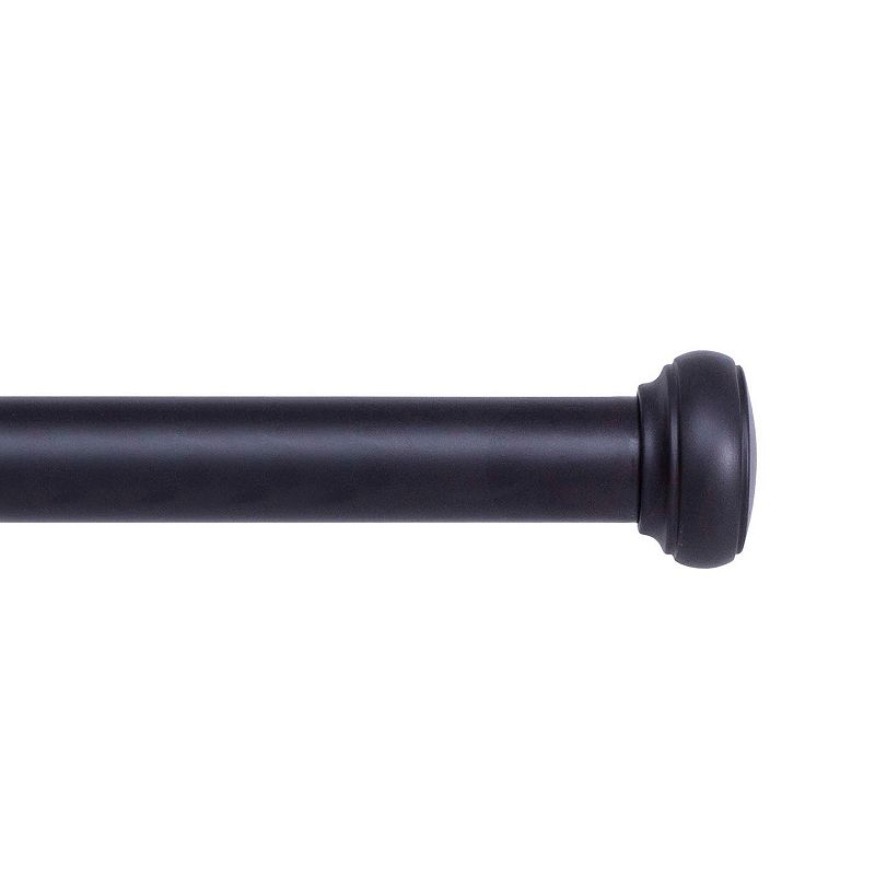 2 pack Kenney Weaver 1  Rust-Resistant Single Curtain Rod  72-144   Black