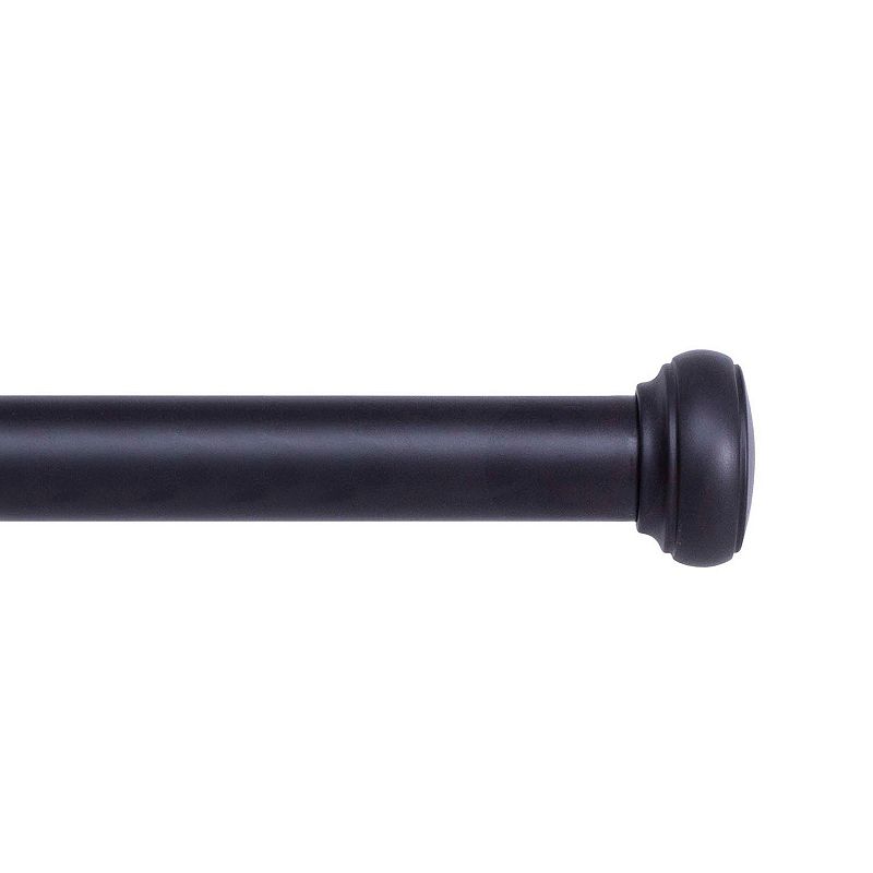 Kenney Weaver 1  Rust-Resistant Single Curtain Rod  72-144   Black