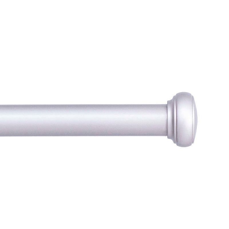 Weaver Rust Resistant Indoor/Outdoor Window Curtain Rod Brushed Nickel 72-144 - Kenney, Silver