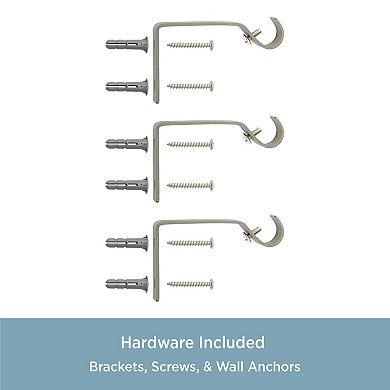 Kenney 3/4” Diameter Mercer Standard Decorative Adjustable Curtain Rod Set