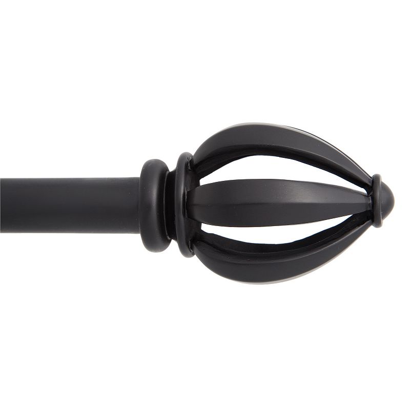 Kenney Lucas 3/4  Standard Decorative Window Curtain Rod  66-120   Black