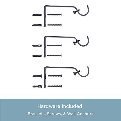 Kenney 3/4” Diameter Lucas Standard Decorative Adjustable Curtain Rod Set