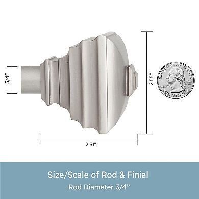 Kenney 3/4” Diameter Jayden Standard Decorative Adjustable Curtain Rod Set