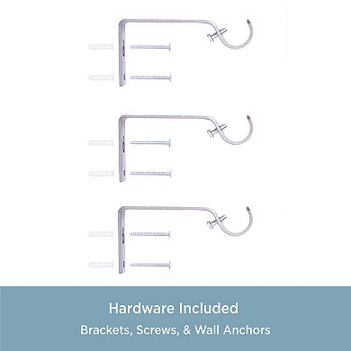 Kenney 3/4” Diameter Jayden Standard Decorative Adjustable Curtain Rod Set