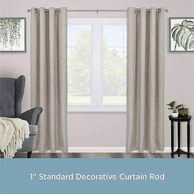 Kenney 1” Diameter Mission Premium Decorative Adjustable Curtain Rod Set