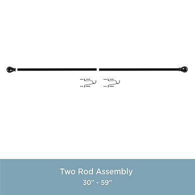 Kenney 1” Diameter Layla Value Decorative Adjustable Curtain Rod Set